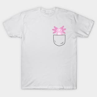 Cute Pink Axolotl Inside Pocket T-Shirt